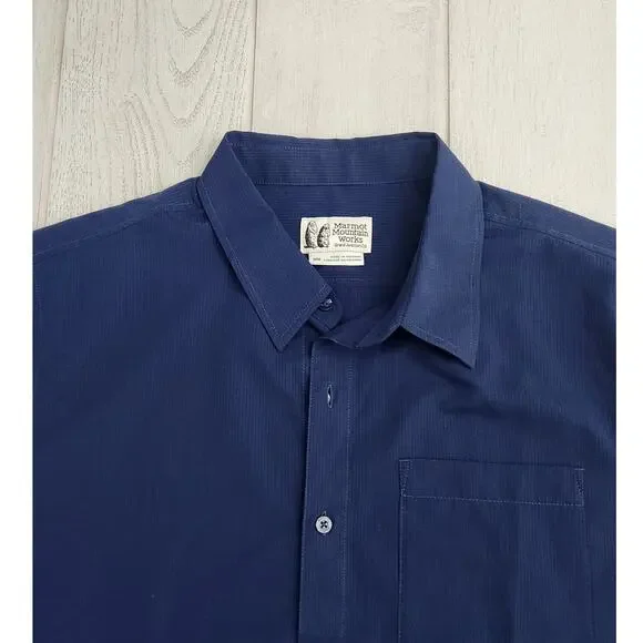 Marmot Mountain Works Aerobra SS Button Up Shirt MEDIUM Quick Dry Camp Fish Hike - Picture 6 of 9